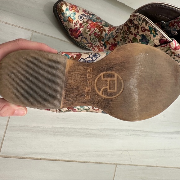 Roper Gold Floral Multi-Color Boots Size 8.5 - Picture 7 of 7